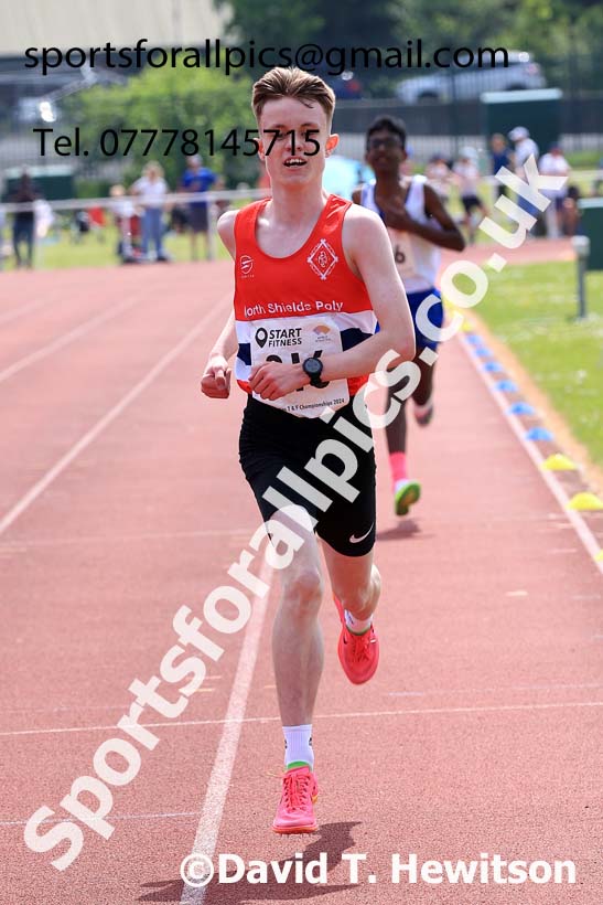 Boys Under-15s 3000 metres, 2024 North Eastern Track and Field Champs., Middlesbrough.  Photo: David T. Hewitson/Sports for All Pics